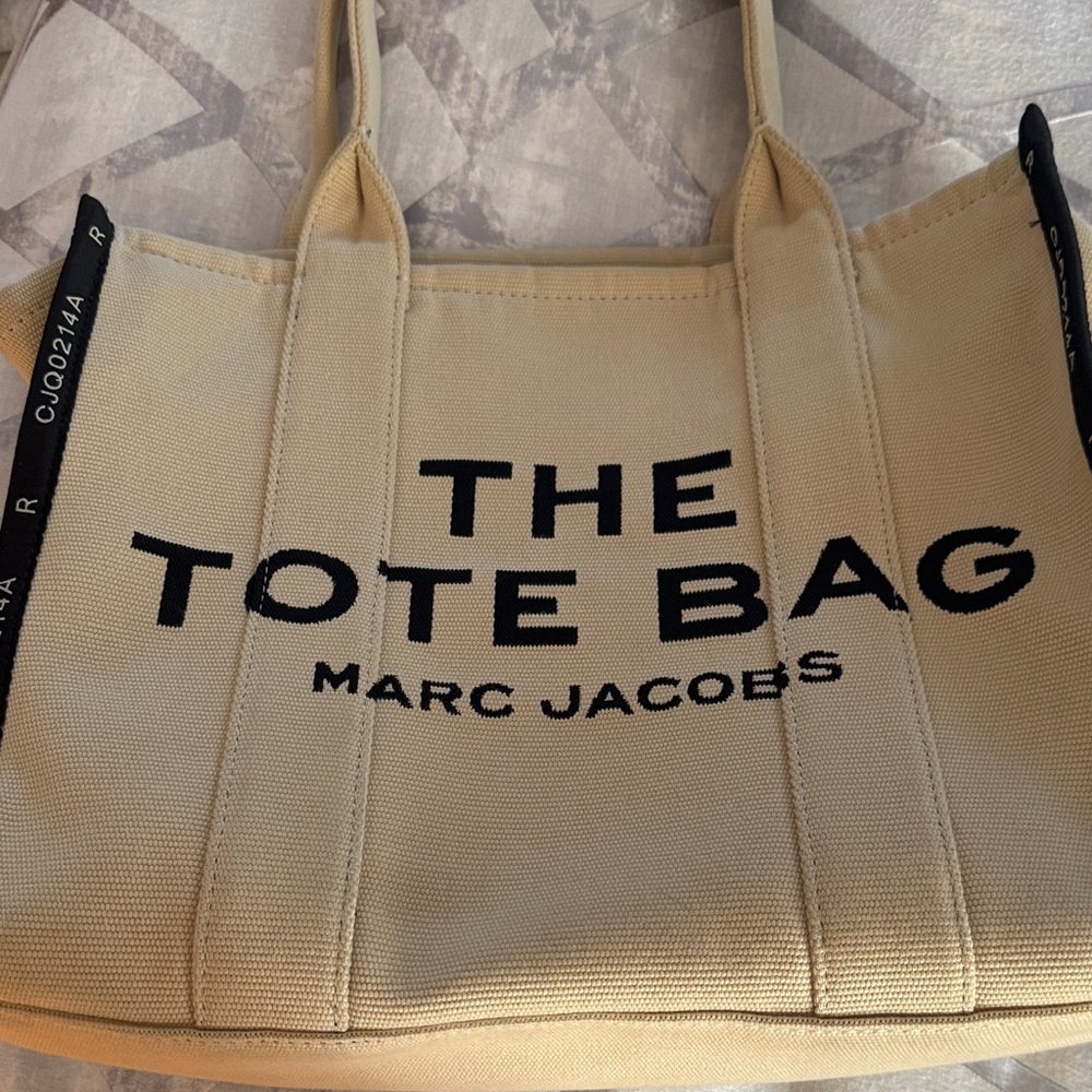 Marc Jacobs Beige Jaquard Tote with Black Logo